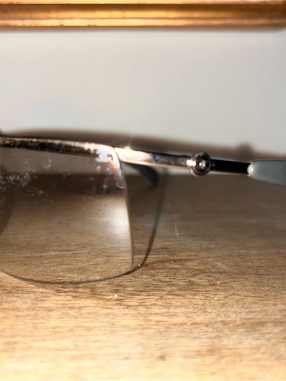 Y2K CHANEL Iconic 4009 Rimless Sunglasses in Silver with Brown Gradient Lenses